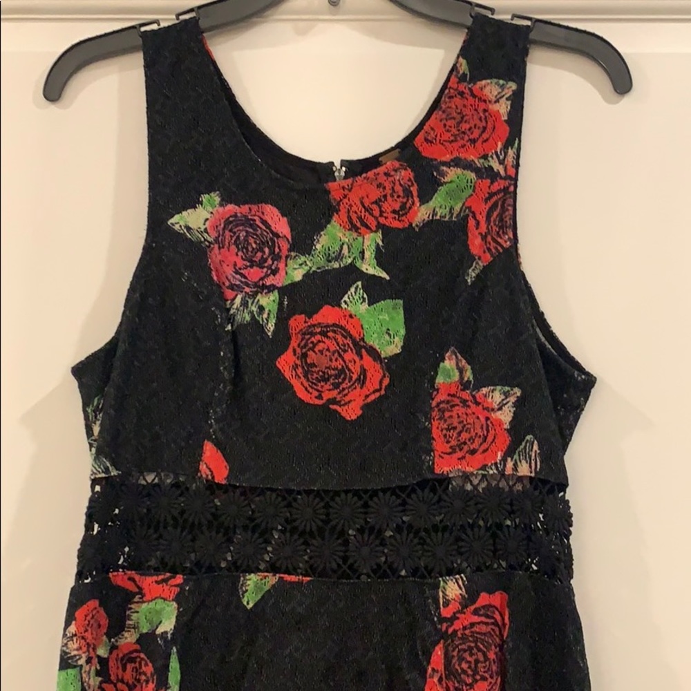 Free People mini dress w/ sheer waist detail